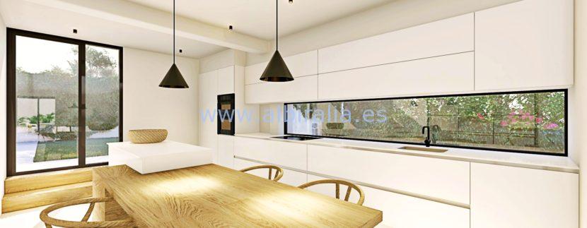 Long term rent villa Albir kitchen and dining room
