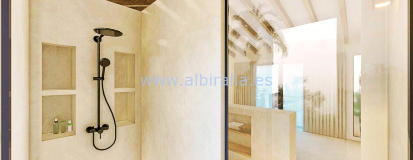 Long term rent villa Albir shower at the master bedroom