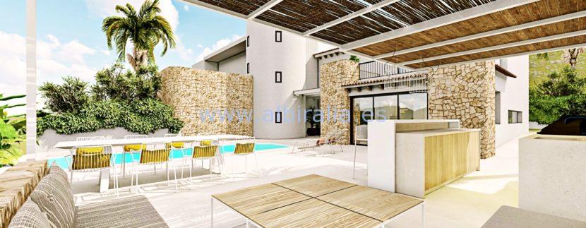 Long term rent villa Albir summer kitchen