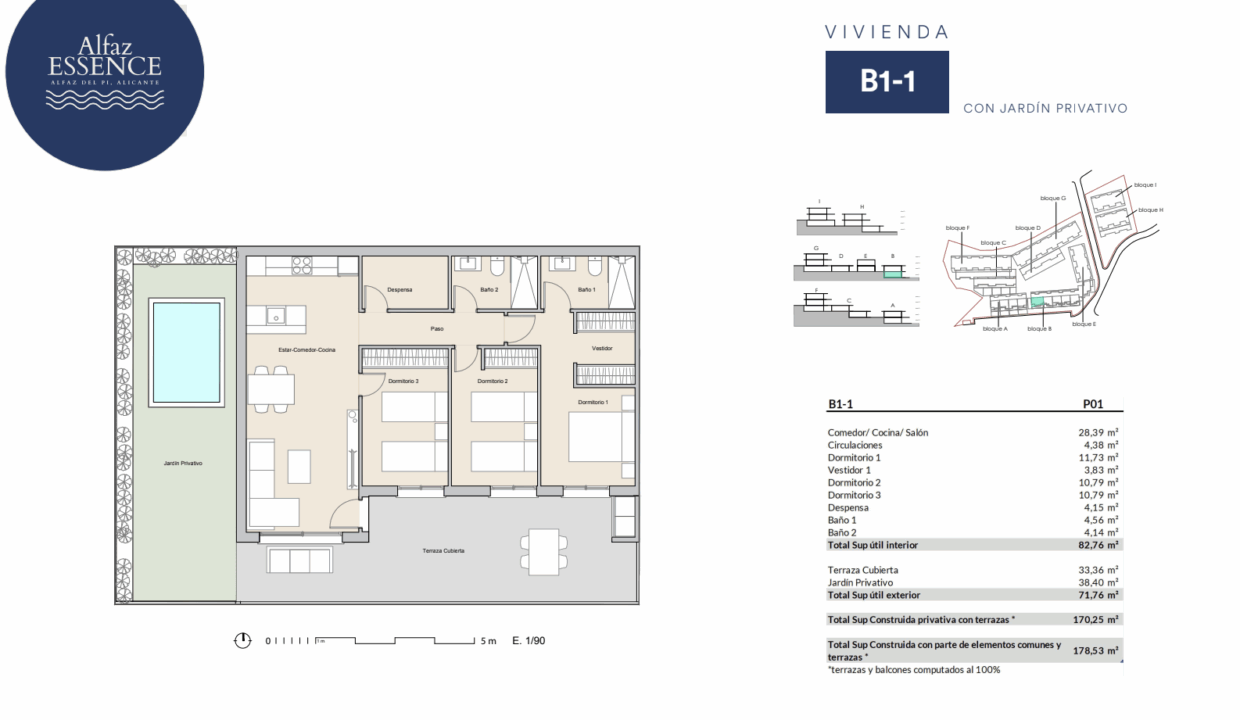 new 3 bedrooms apartment for sale Alfaz near DNSCB