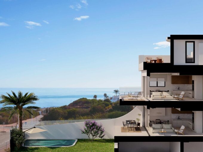 buy new build townhouse sea view pool Torrevieja Costa Blanca Spain